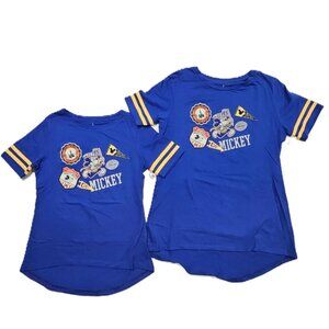 Disney Parks Mickey T-Shirt 2-Pack NWT – Adult L & S Blue Graphic